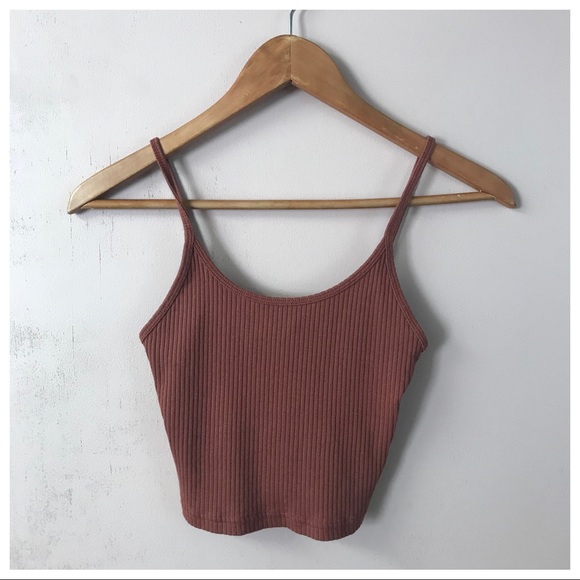 ‼️SOLD‼️TopShop Pinkish Brown Ribbed Crop Top